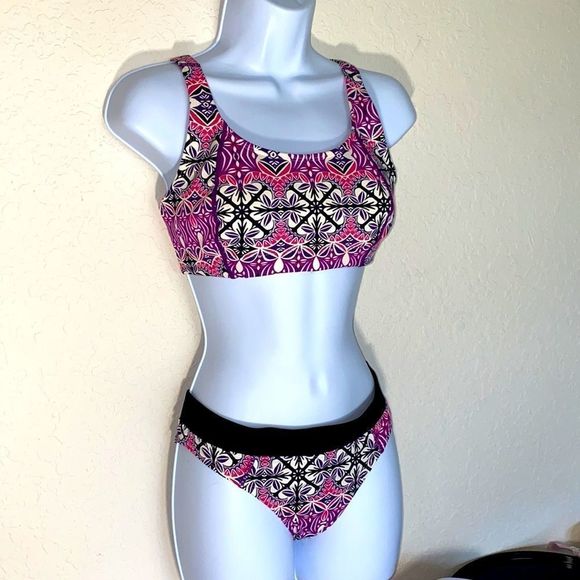 Athleta Other - Athleta Square Neck Printed Bikini